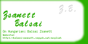 zsanett balsai business card